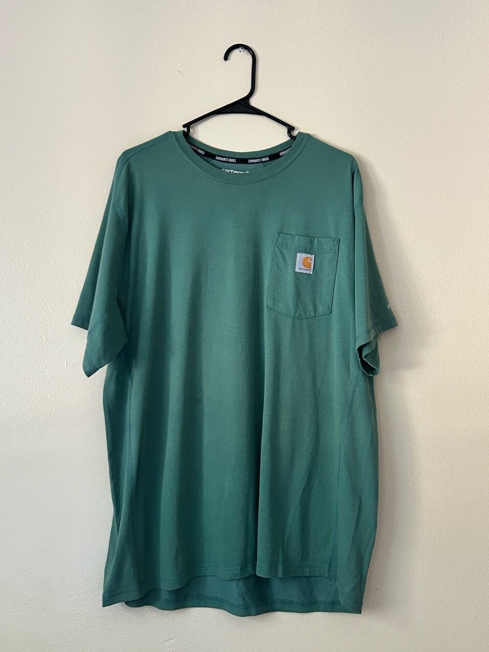 Carhartt Force Relaxed Fit Pocket T-Shirt Men XL Green Short Sleeve Work Tee